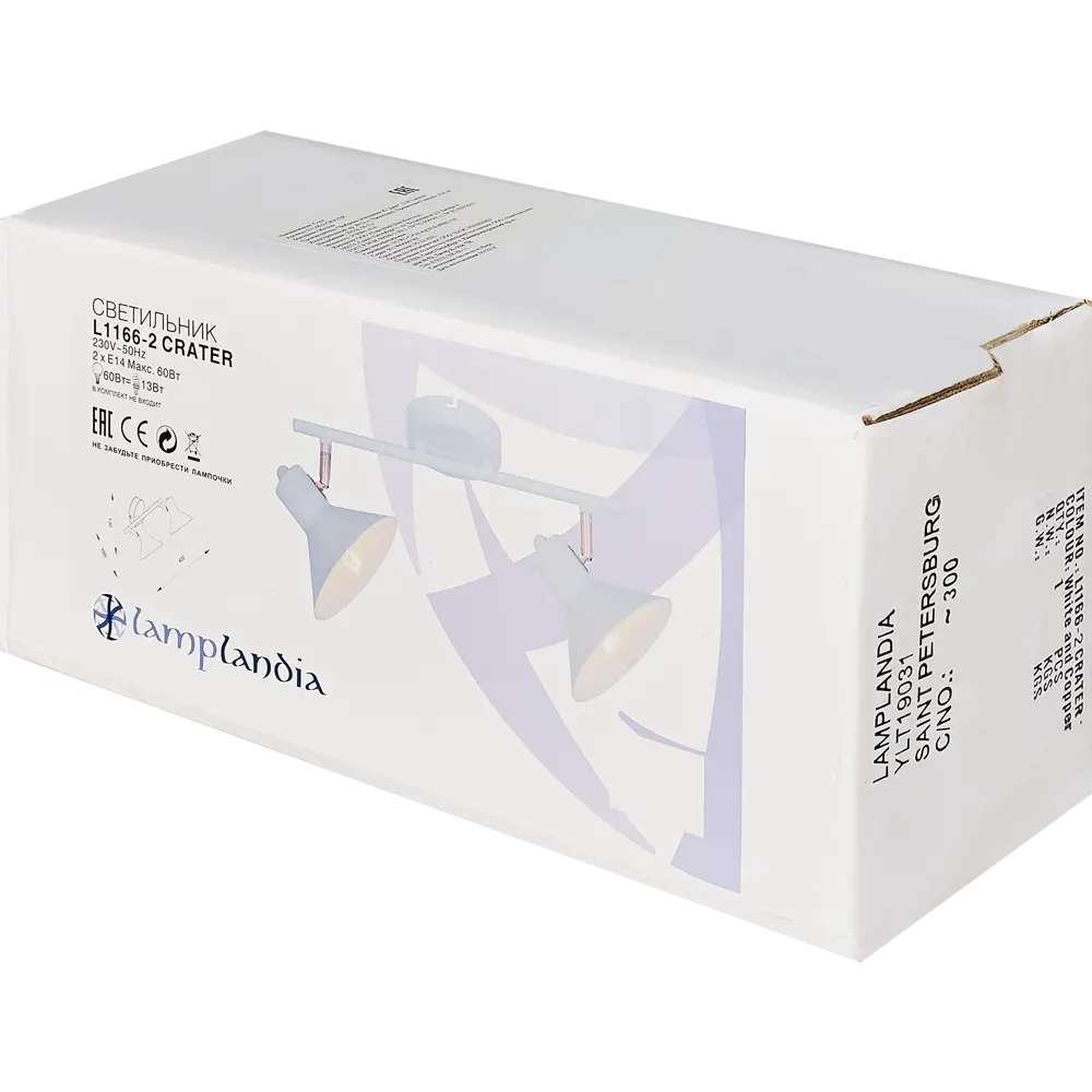 Спот поворотный Crater L1166-2, 2 лампы, 6 м², цвет белый LAMPLANDIA STLM-2144210 - Вид №6
