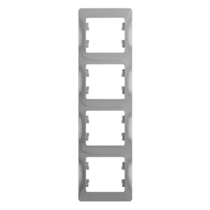 Рамка SYSTEME ELECTRIC Glossa для розеток и выключателей, 4 поста, алюминий 89365975