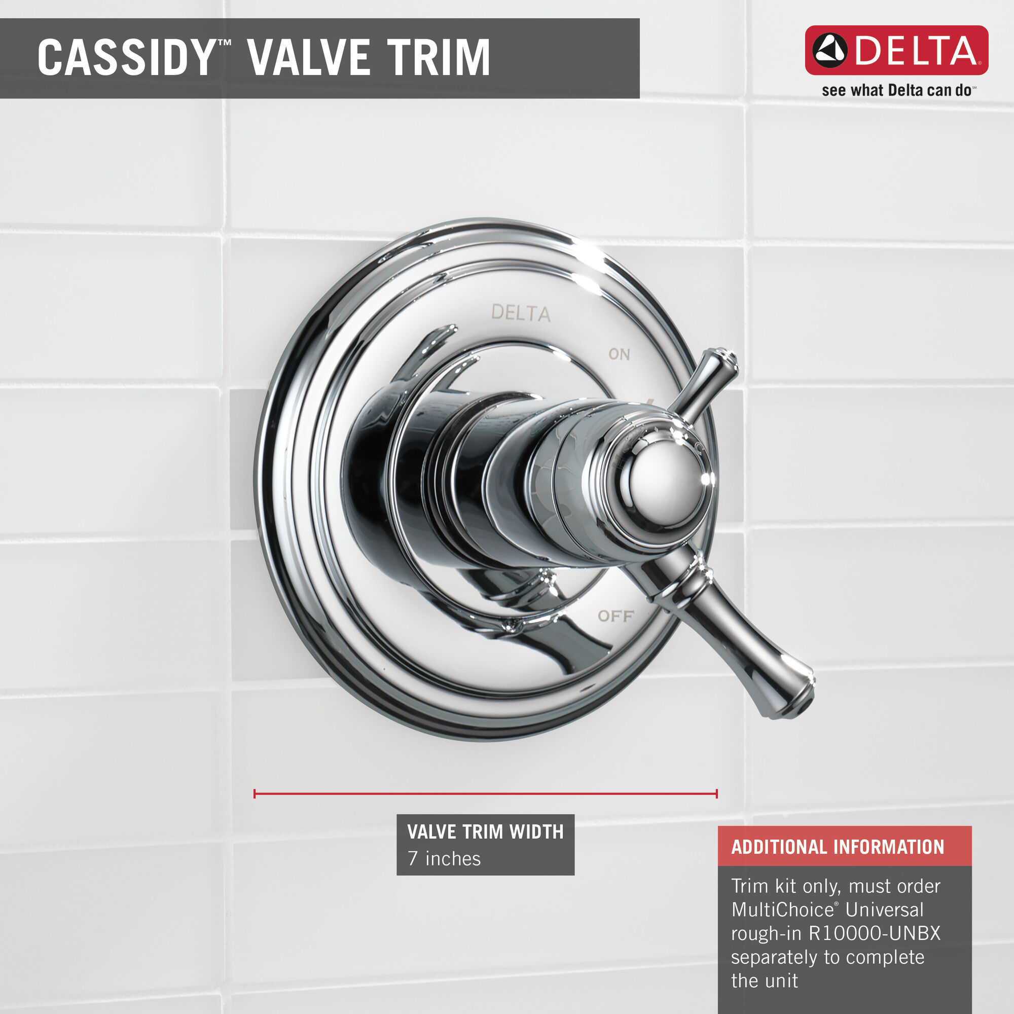 T17097-PN Облицовка только для клапана Monitor® серии 17 Delta Faucet Cassidy Полированный никель  - Вид №1