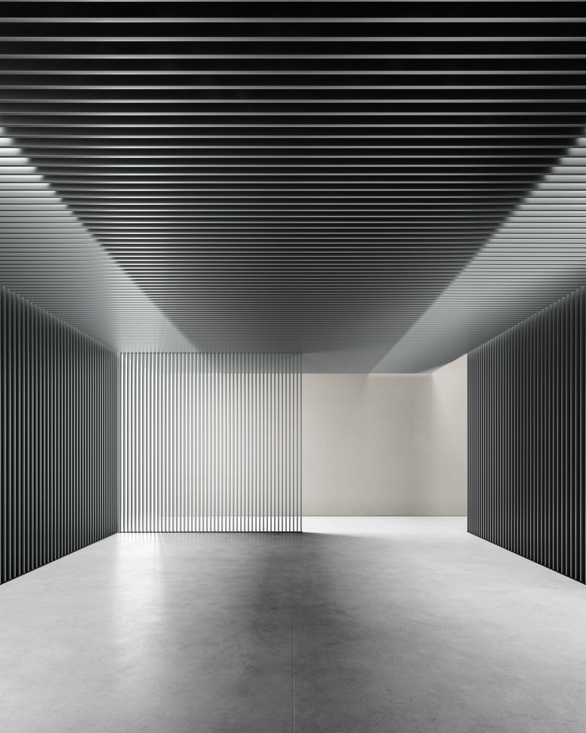 Модульная решетчатая система Dresswall В полоску на фасаде ARCH-00133878 - Вид №1