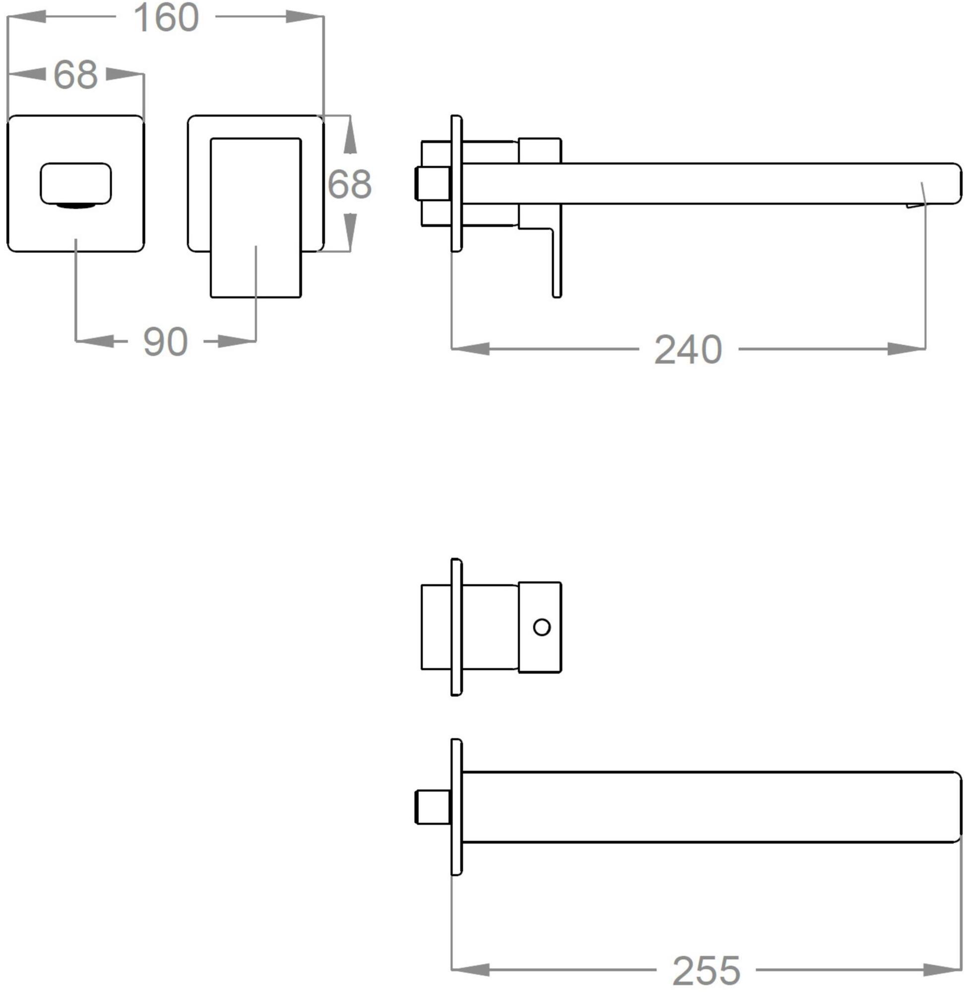 Fir Italia Смеситель для умывальника настенный из латуни Kelio 63 6318208 - Вид №1