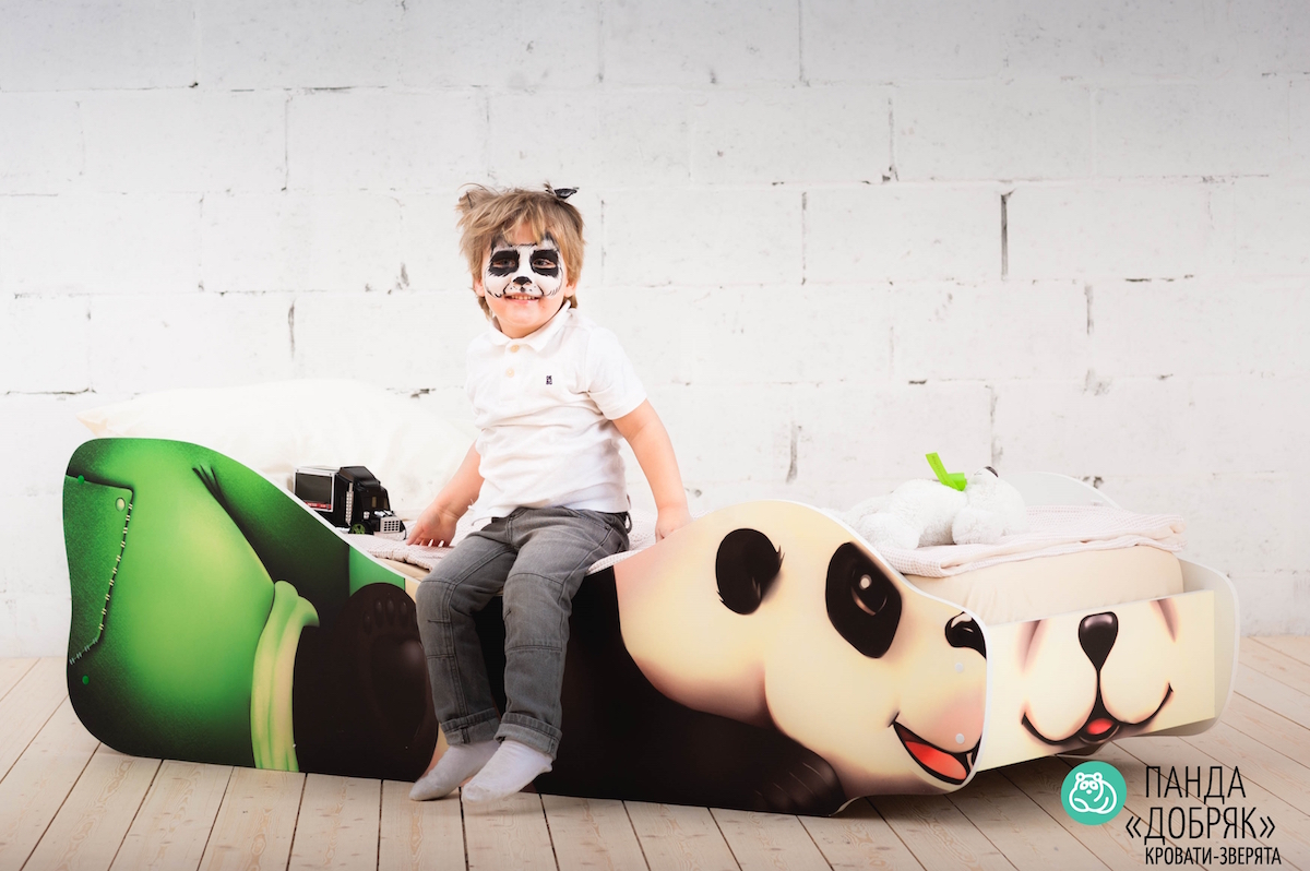 Детская кровать "Панда Добряк" БЕЛЬМАРКО  326779 Белый;черный;зеленый Santreyd  - Вид №3