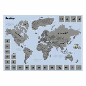 Карта со скретч слоем голубая Snow Map BADLAB ДИЗАЙНЕРСКИЕ 00-3880591 Голубой