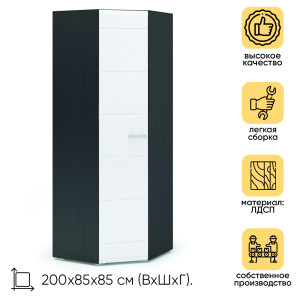 91208663 Шкаф распашной 85x200x85 см ЛДСП цвет черный STLM-0518478 СТЕНДМЕБЕЛЬ