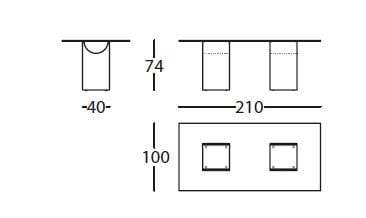 Прямоугольный стол со стеклянной столешницей и основанием IQ Surface SANCAL Vestige ARCH-00141491 - Вид №9