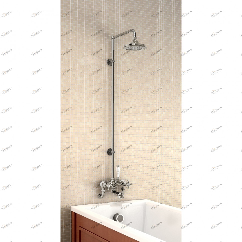 Душевая стойка со смесителем, верхняя лейка 6' [H295-CL] Claremont Burlington T8-QT, T1, V11-1, V16, V22/ARCV22 CHR, T17-2 