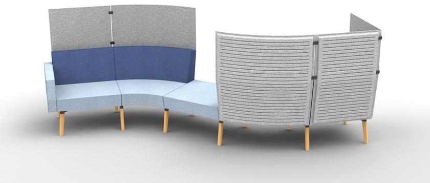 Dauphin Модульная тканевая скамья со спинкой Reefs sun-id-1448134 - Вид №3