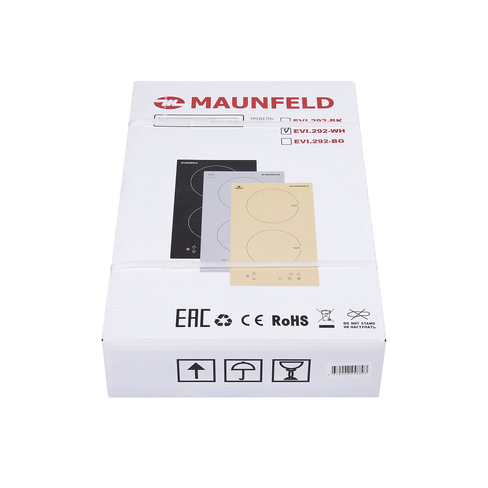EVI.292-WH Электрическая индукционная панель/ домино, • тип: электрическая 30 см • тип установки: независимая • управление: фронтальное, сенсорное • нагревательный элемент: индукция, 2шт • мощность конфорок, вт: 1 2 0 0 /1 5 0 0 (бустер), 1 5 0 0 /2 0 0 0 Santreyd  - Вид №1