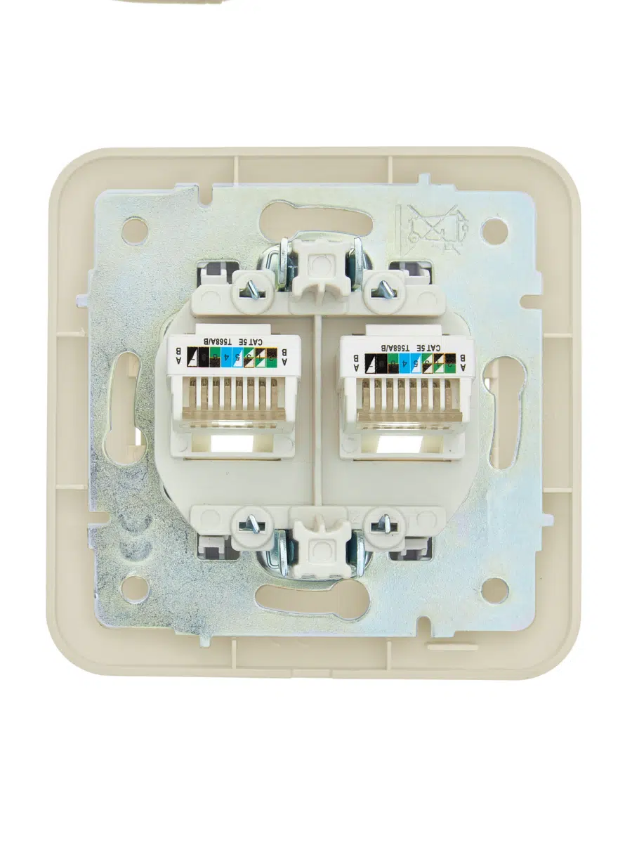 ASTI Розетка компьютерная двойная крем LEZARD 7081-0303-141 - Вид №1