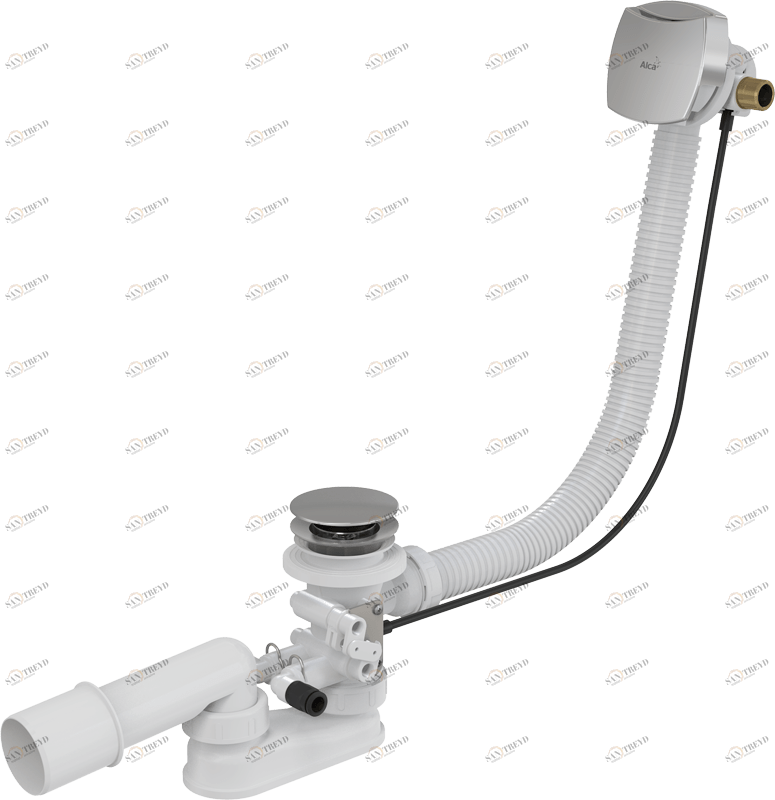 Сифон для гидромассажных ванн с напуском через перелив, металл ALCAPLAST A566273133