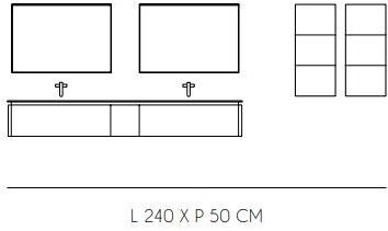 Ideagroup Двойной туалетный столик с зеркалом Dolcevita by aqua sun-id-1394966 - Вид №2