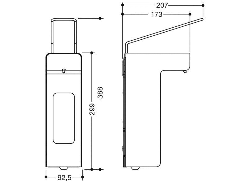 900.06.002XA Дезинфицирующее средство или дозатор мыла HEWI System 900 - Вид №4