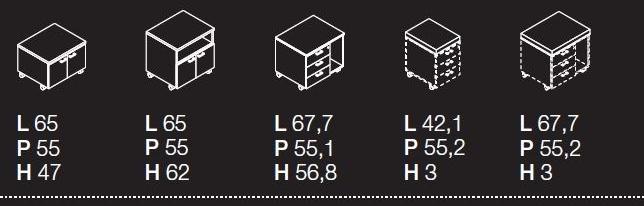 Las Mobili Низкий офисный шкаф с распашными дверцами на колесиках Contenitori universali evo sun-id-1487087 - Вид №2