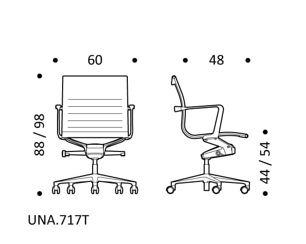 5-спицевое вращающееся офисное кресло с тканевыми колесами ICF una Chair ARCH-00019124 - Вид №1