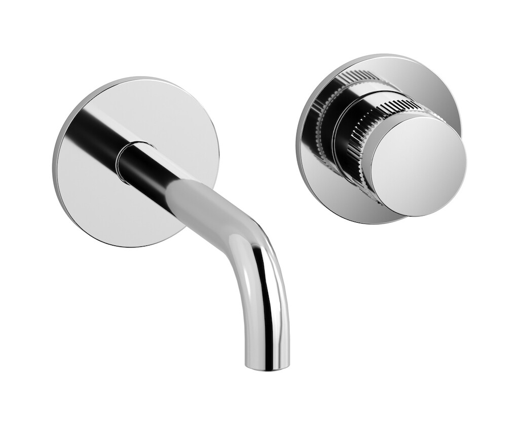 Встроенный в стену смеситель для раковины на 2 отверстия в комплекте с донным клапаном WE ARE IB rx406cc Chrome Reflex