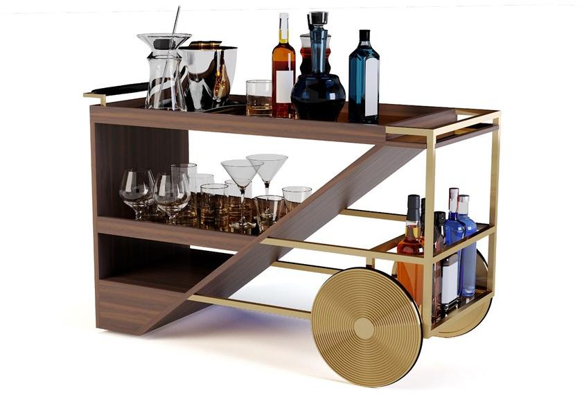 Jetclass Тележка барная деревянная  Jez219  - Вид №2