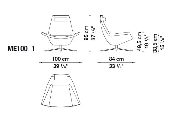 Тканевое кресло с подголовником B&B Italia ARCH-00082788 - Вид №2