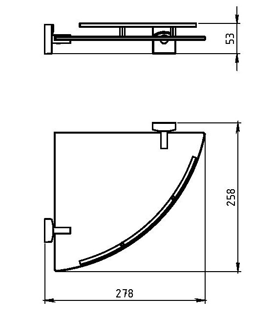 Угловая полка с ограждением Novaservis Metalia 12 0258.0 хром 02580 - Вид №1