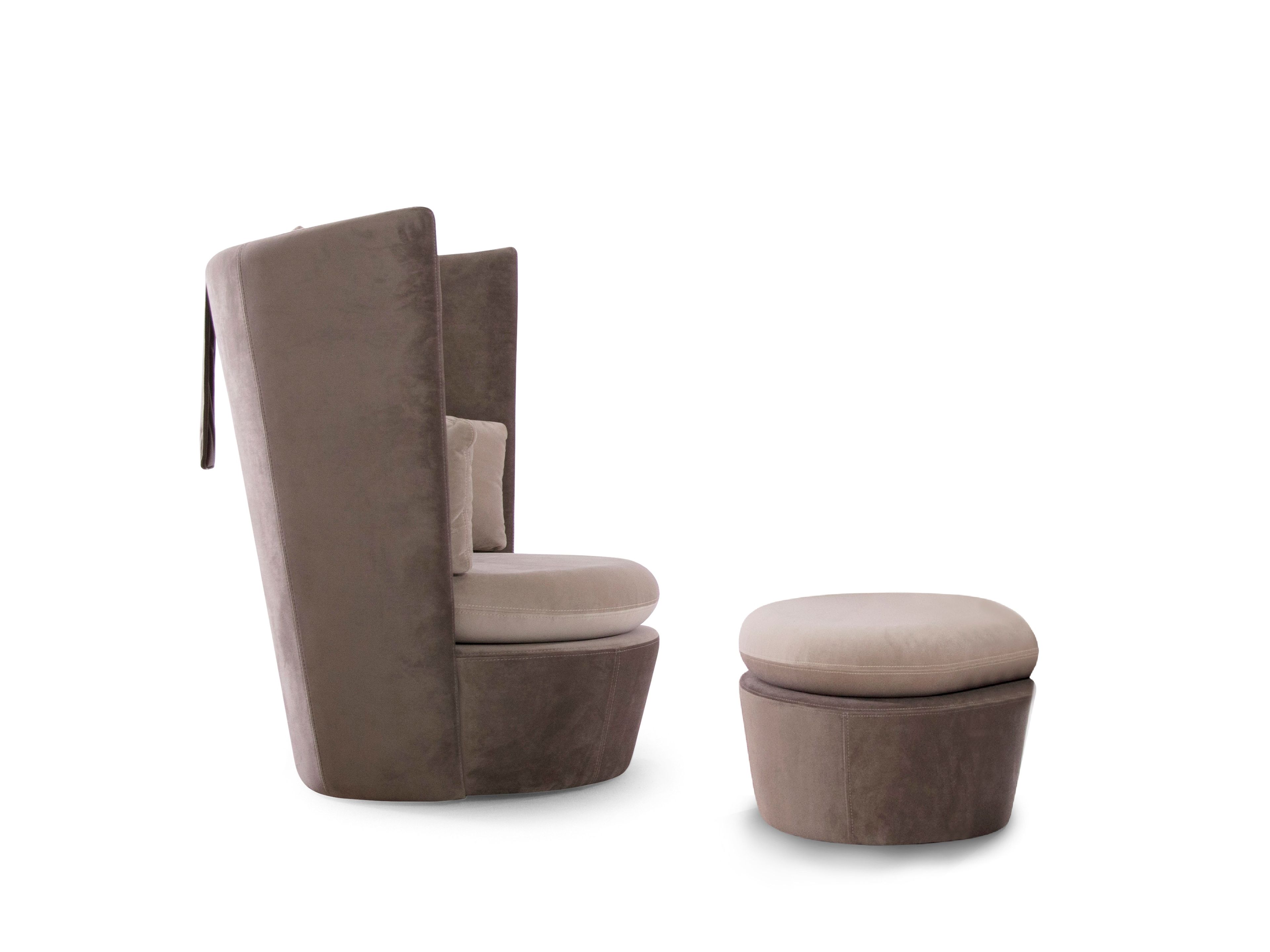 Тканевое кресло с высокой спинкой и подставкой для ног ABLE ZOE ARCH-00122522 - Вид №1