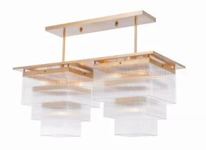 Patinas Lighting Люстра из латуни и стекла Monaco