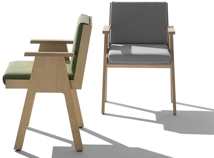 Agapecasa Стул с подлокотниками и каркасом из фанеры из тополя Club 44 sun-id-1484030 - Вид №1