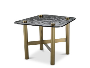 Журнальный столик из стекла и латуни