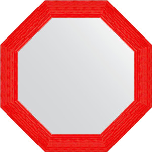 BY 3885 Зеркало в багетной раме - красная волна 89 mm EVOFORM Octagon