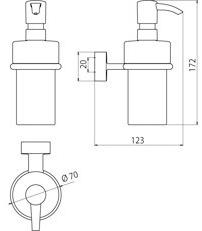 Emco Bad Дозатор мыла со стеклянной стенкой Rondo2 sun-id-1486943 - Вид №6