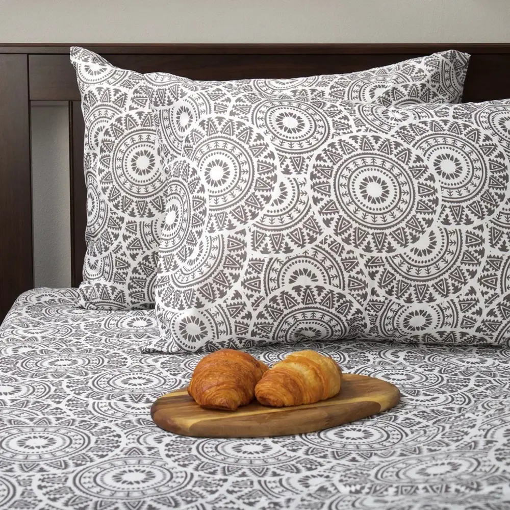 Комплект постельного белья Eclair Мульти евро полисатин дымчато-серый STLM-2118926 - Вид №1