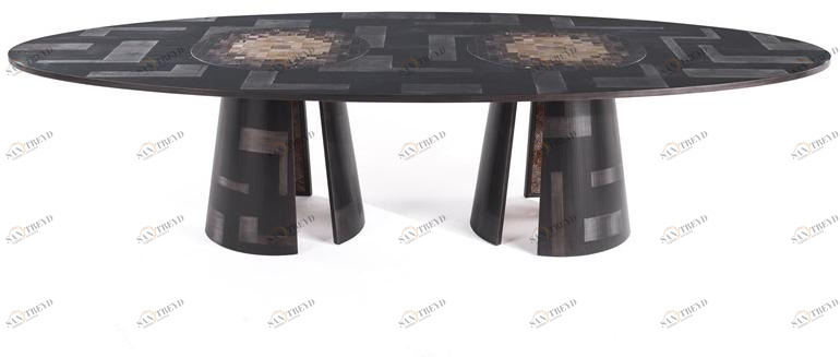 ETRO Home Interiors Овальный стол для гостиной из дерева Aleppo E.ale.124.a