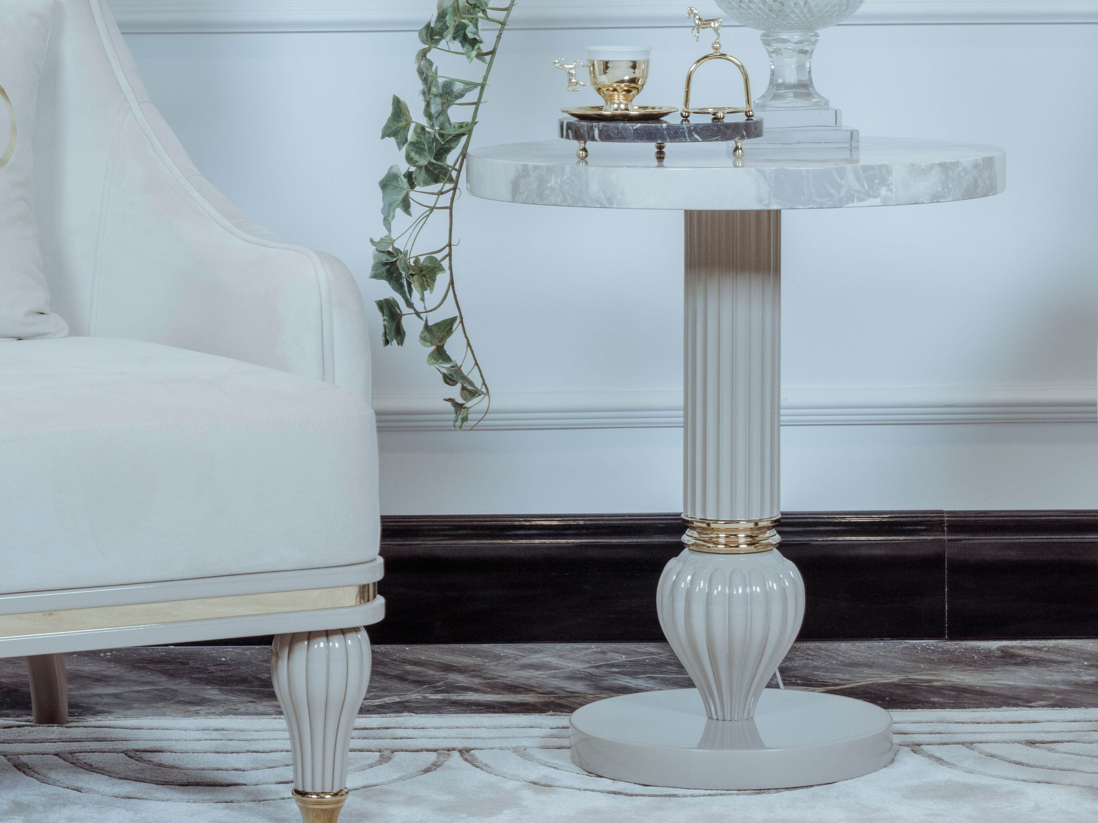 Круглый журнальный столик Zebrano Elsiyum ARCH-00129218