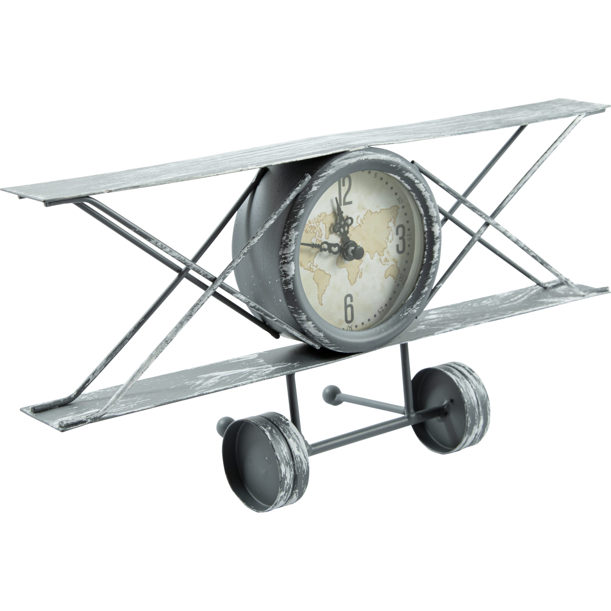 82735919 Часы настольные «Самолёт» металл серые 30х9х16 см Самолет Santreyd  - Вид №2