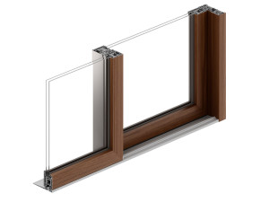 Раздвижные окна из ПВХ с алюминиевой крышкой