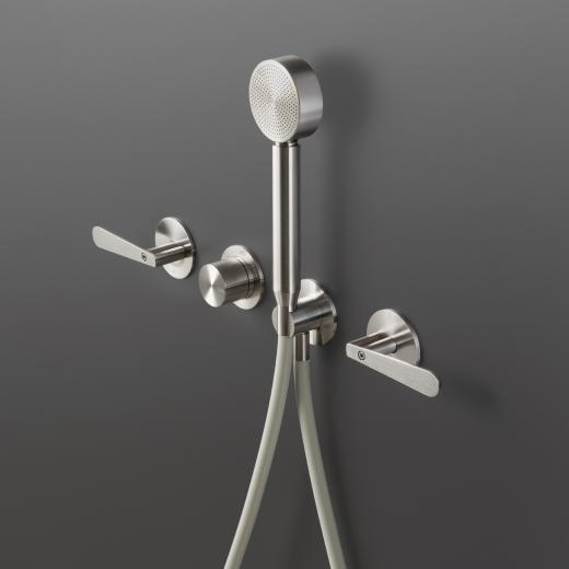 Настенный термостатический набор смеситель для душа ванной / душем с двойной ручкой и круглым ручным душем диаметр 70 мм  LTZ31 CEADESIGN  - Вид №2