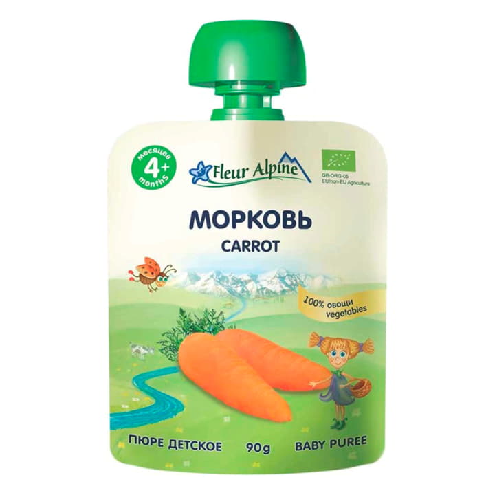 Пюре Морковь с 4 месяцев Fleur Alpine 90 г Santreyd 15760 - Вид №1