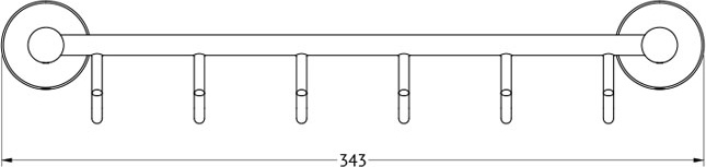 NOS 027 Штанга с 6-ю крючками 35 cm FBS Nostalgy - Вид №1