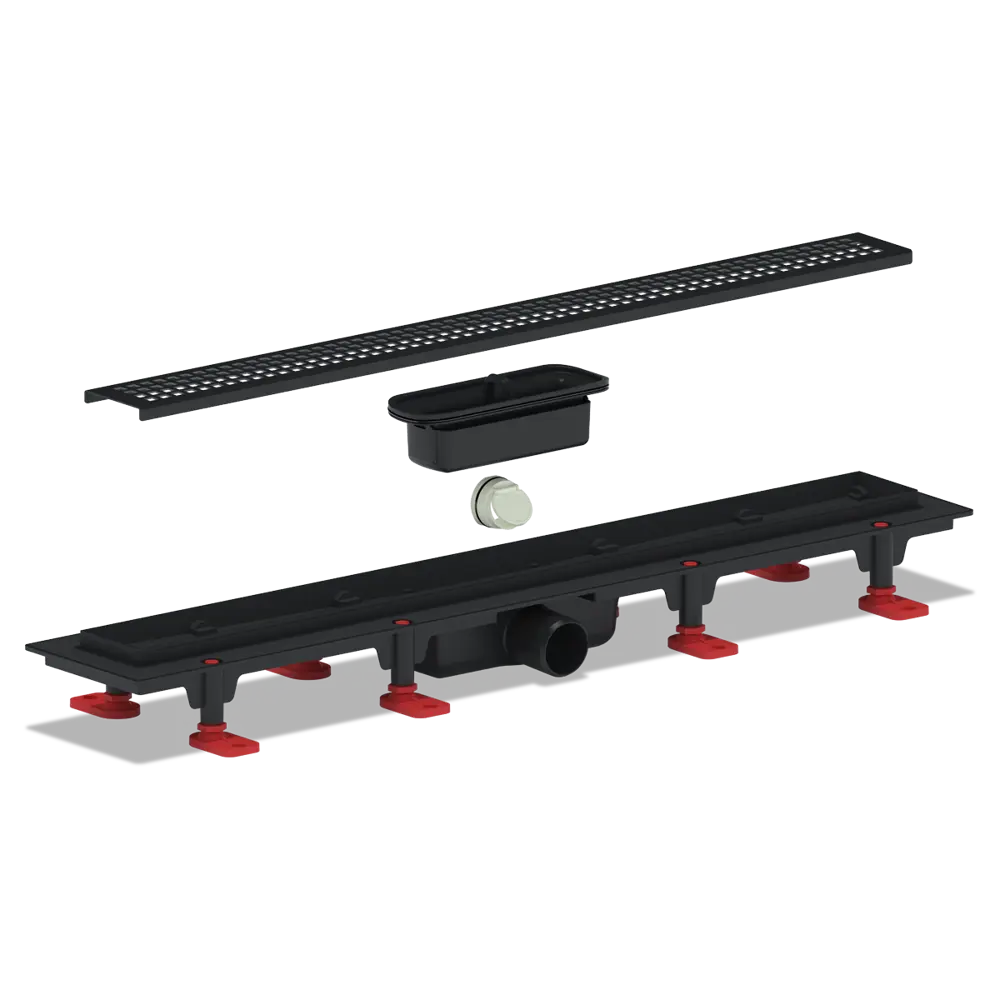 Трап для душа Equation комбинированный затвор 650x62 мм пластик цвет черный STLM-2142696 - Вид №1