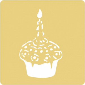 2810600 Трафарет для тиснения бумаги, 65x65 мм, упаковка 1 шт., праздничный торт № 1 Rayher