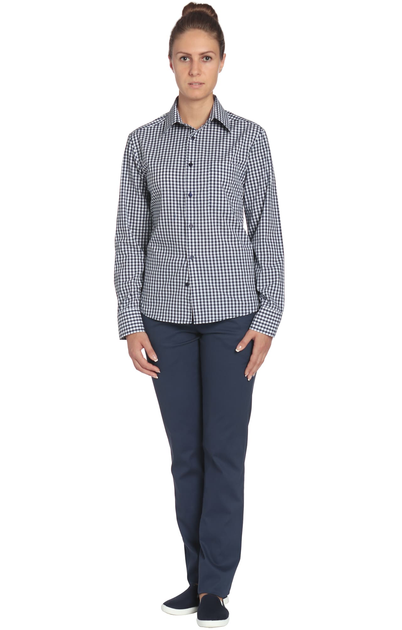 67793 Рубашка в клетку mini check blue-white (мелкая клетка сине-белая) HIPSTER  Толстовки, рубашки, футболки, тенниски  размер 56 (112)  - Вид №1