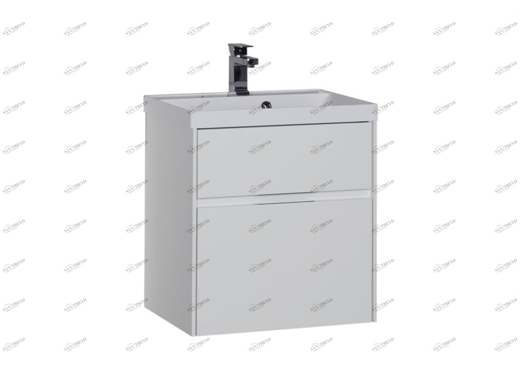 Тумба с раковиной Aquanet Латина 60 белый (2 ящика) 0017993400179393