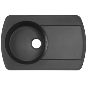 Мойка врезная Delinia FG 77х50 см, глубина 19 см, кварц, цвет антрацит