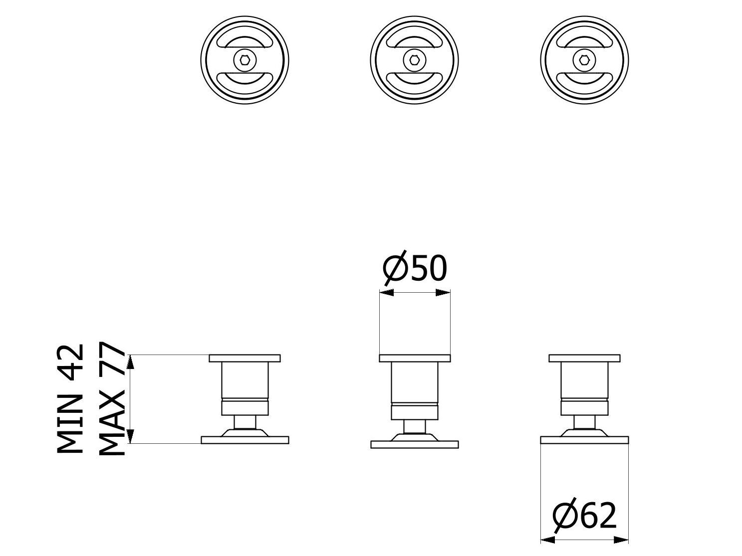 Встраиваемый смеситель для душа с 3 отверстиями и переключателем IB Bold ARCH-00029546 - Вид №24