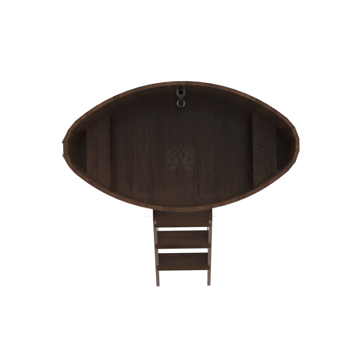 1294 Купель овальная из дуба 0,92х1,66х1,2 морёная Alyarus  - Вид №4