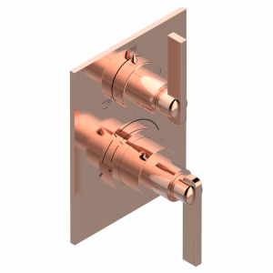 U2B-5600BE Ручки регулировки для термостата THG с переключателем на 3 выхода арт.5600AE Thg-paris Le 11 с рукоятками Розовое золото