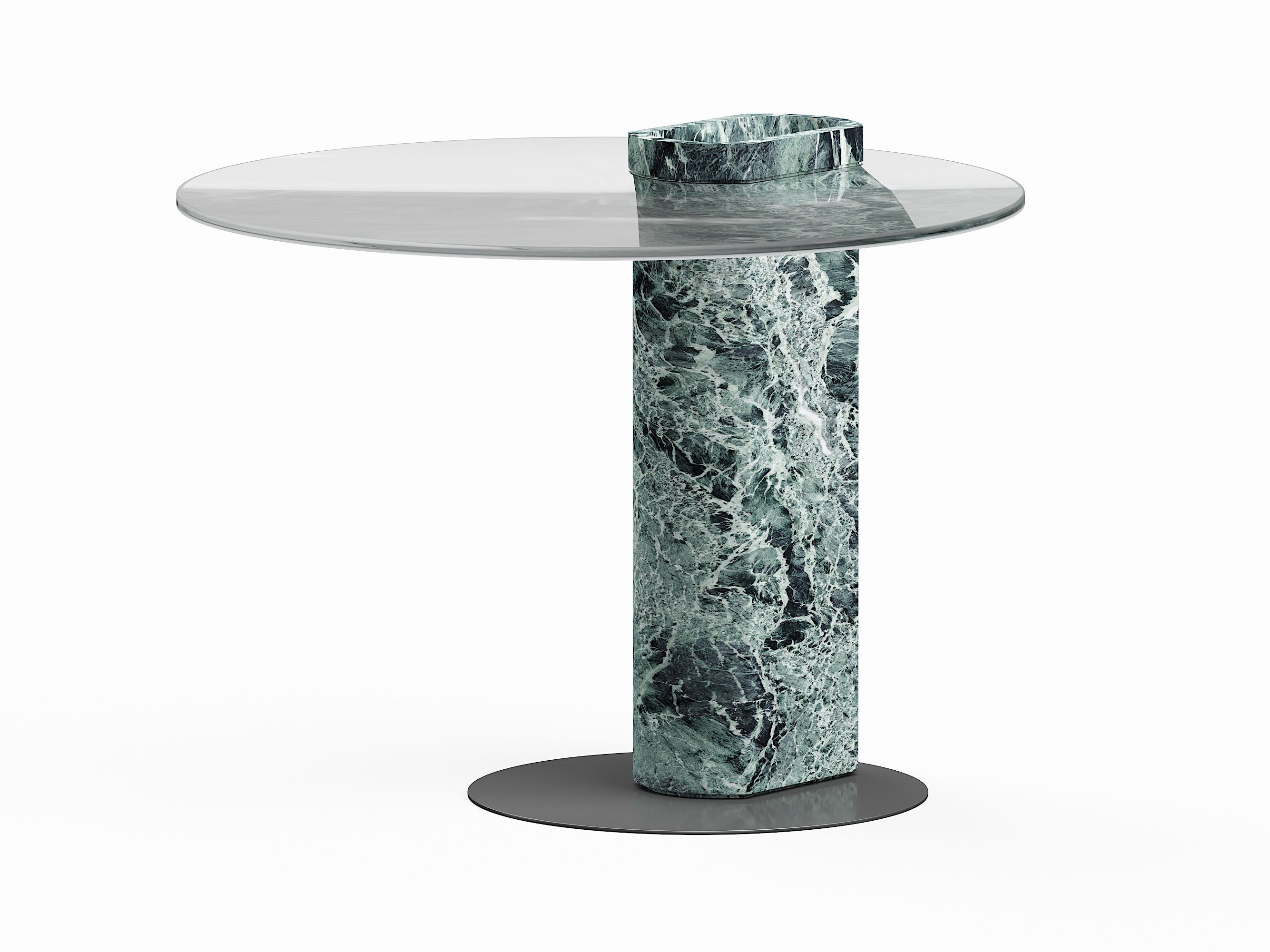 Круглый журнальный столик из зеленого мрамора и стекла Alps Marmo Arredo Horizons ARCH-00064220
