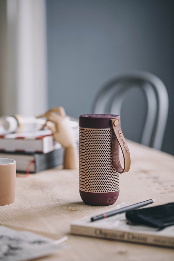 Колонка беспроводная с ремешком aFUNK, бордовая с бронзой KREAFUNK KFCD05 - Вид №1