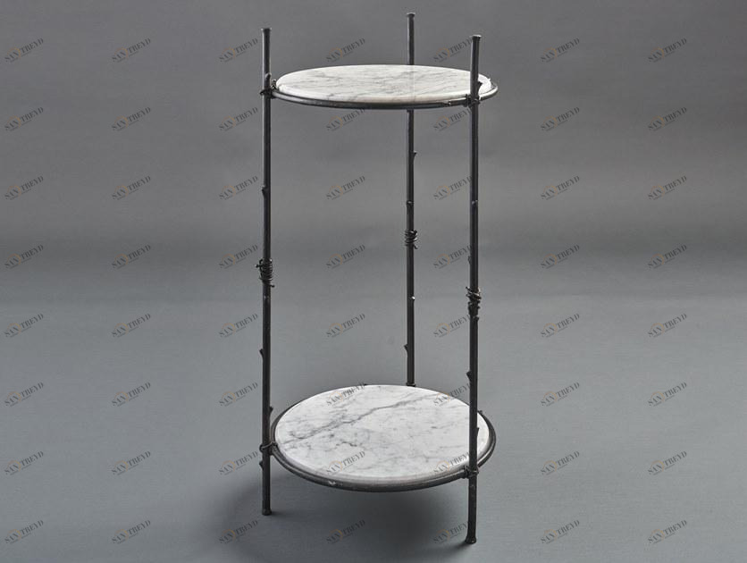 OFFICINACIANI Круглый высокий журнальный столик из каррарского мрамора  Hf2024ta 