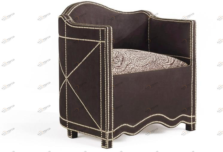 ETRO Home Interiors Мягкое кресло с подлокотниками из нубука и ткани  E.nub.221.a 