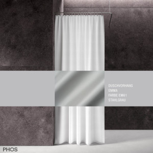 DV-EMMA200-230-EM61 Занавеска для душа emma стальной серый, длина 200 см, ширина 230 см. PHOS