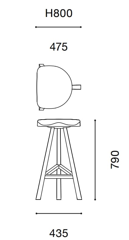 Высокий стул из дуба и акрила Established&Sons Heidi ARCH-00030098 - Вид №9